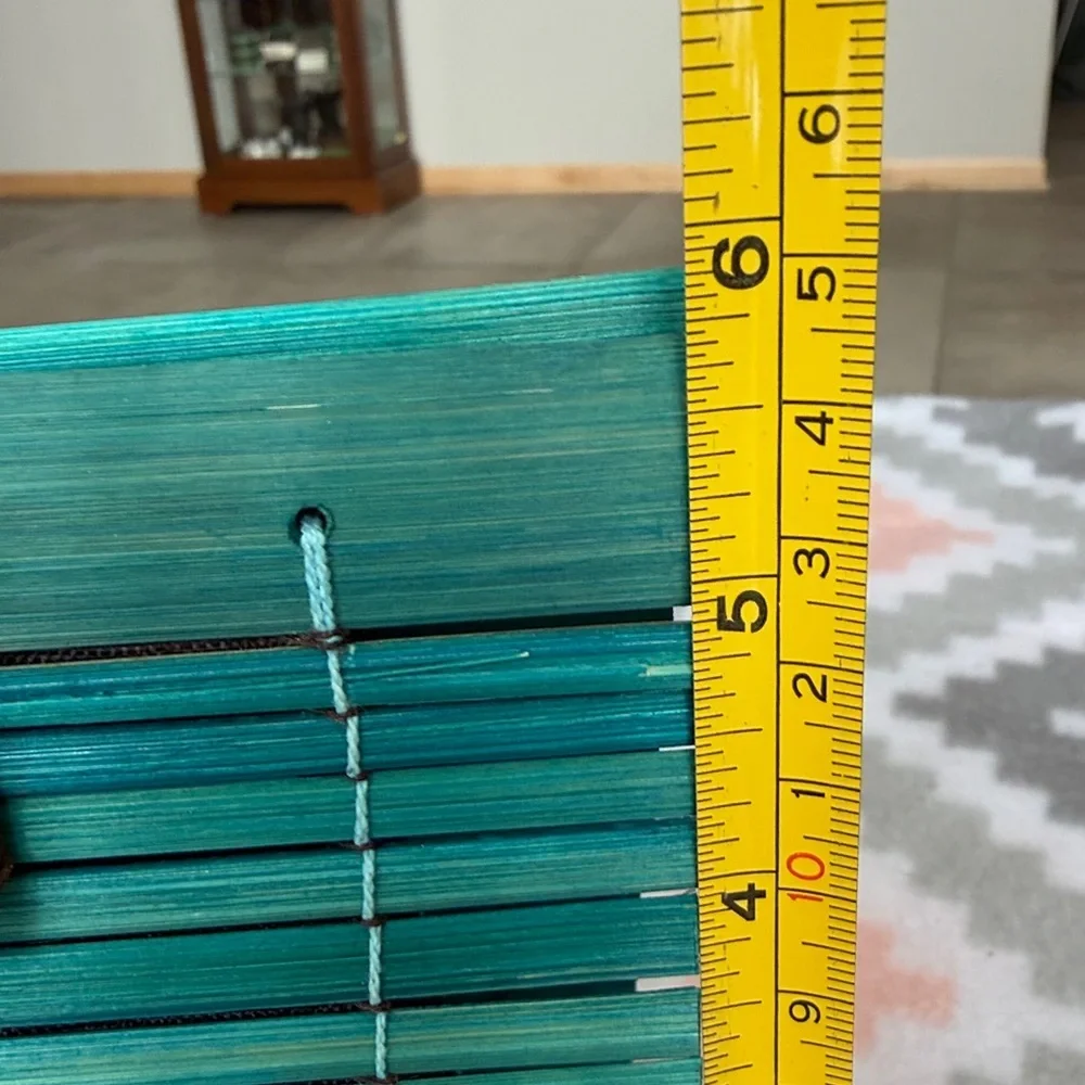 Teal Bamboo Clutch with Wooden Handle - Picture 9 of 13